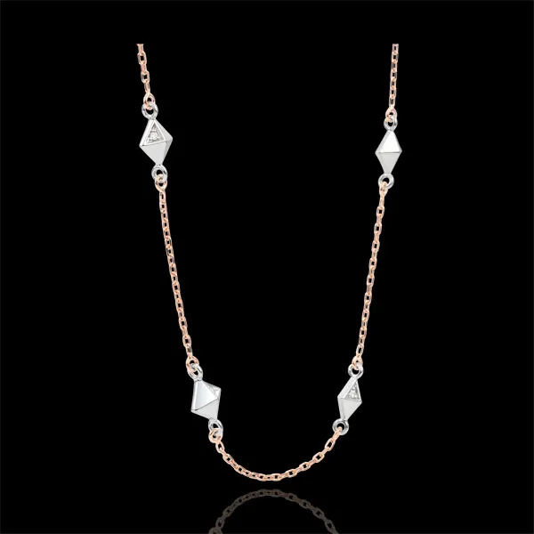 Necklace Genesis - Rough Diamonds - Rose Gold - 18 carat