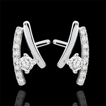 Boucles d'oreilles diamants Erina - or blanc 18 carats