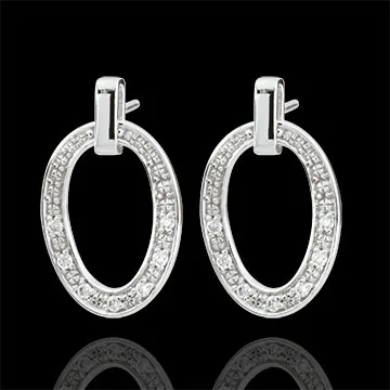 Boucles d'oreilles Ovalia - or blanc 9 carats