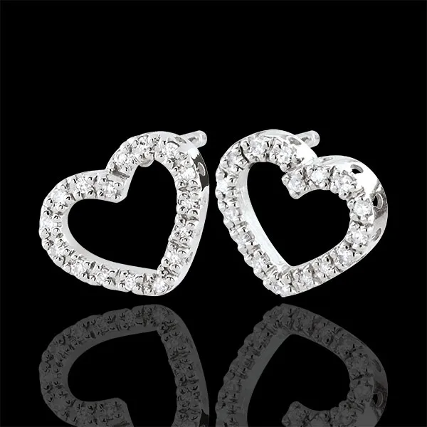 White Gold Zadig Heart Earrings