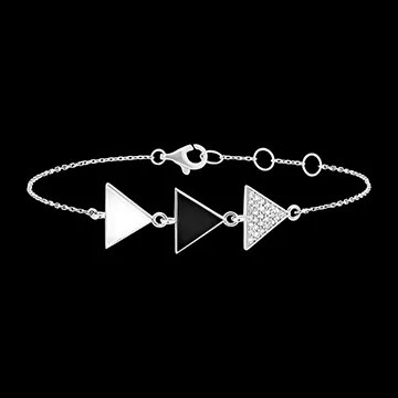Bracelet Fraîcheur - Trio - or blanc 9 carats et diamants