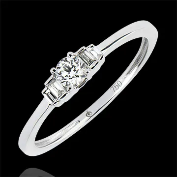 Bague de Fiançailles Abondance - Jayne - or blanc 18 carats et diamants
