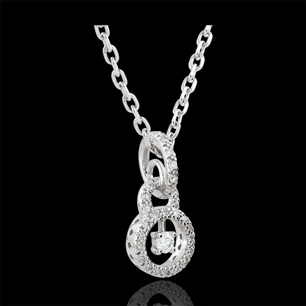 Pendentif or blanc 9 carats Scarlet - 31 diamants