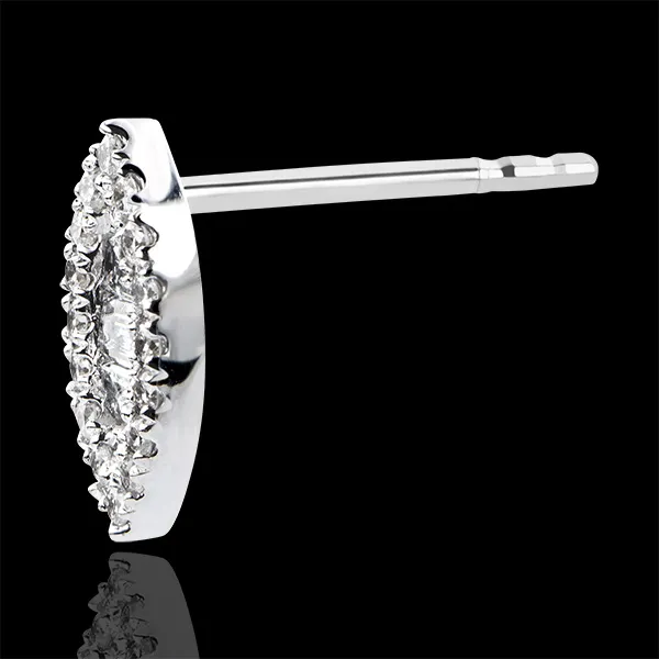 Boucles d'Oreilles Abondance - Regard Levant - or blanc 18 carats et diamants