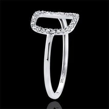 Bague Abondance - Nude - or blanc 9 carats et diamants