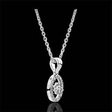 Pendant Abundance - Little Drop - white gold 9 carats and diamond