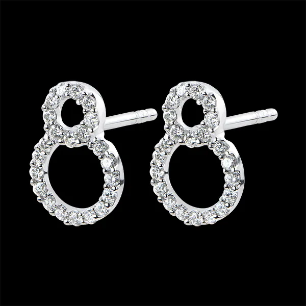 Boucles d'Oreilles Abondance - Infini- or blanc 18 carats et diamants