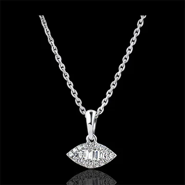 Pendentif Abondance - Regard Levant - or blanc 18 carats et diamants