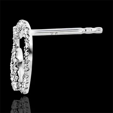 Earrings Abundance - Double Heart - white gold 18 carats and diamonds