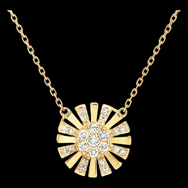 Freshness Necklace - Solar - 18 carat yellow gold and diamonds
