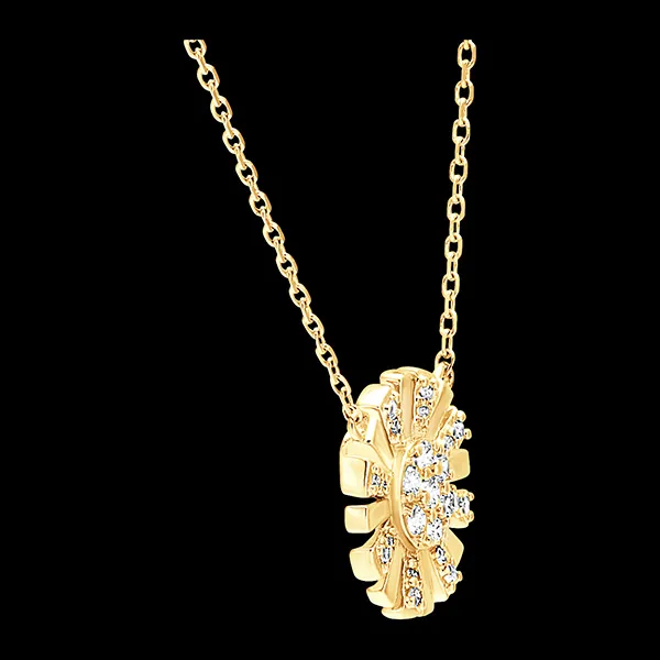 Freshness Necklace - Solar - 18 carat yellow gold and diamonds