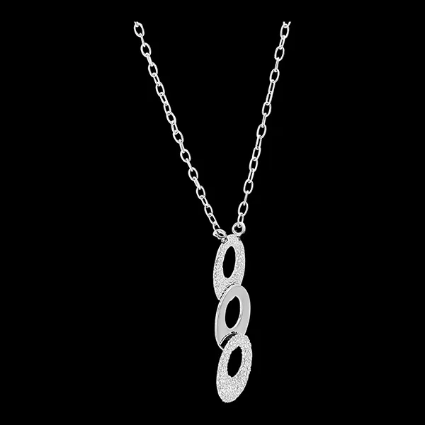 Collier Fraîcheur - Trio Circulus - or blanc 18 carats 