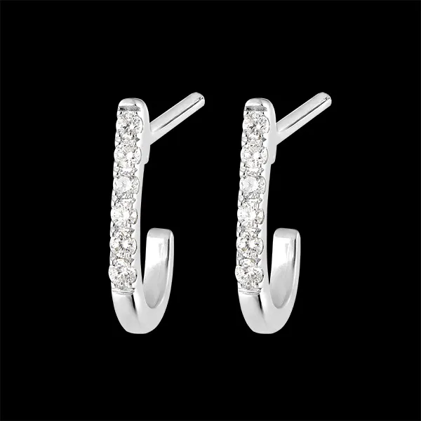 Boucles d'oreilles Demi-créoles Fraîcheur - Ella - or blanc 18 carats et diamants