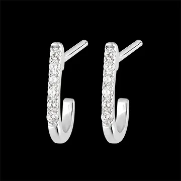 Freshness Hoop earrings - Ella - white gold 9 carats and diamonds