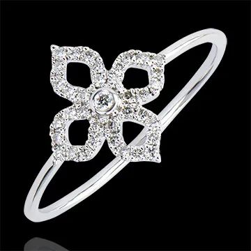 Ring Freshness - Lys - white gold 9 carats and diamonds