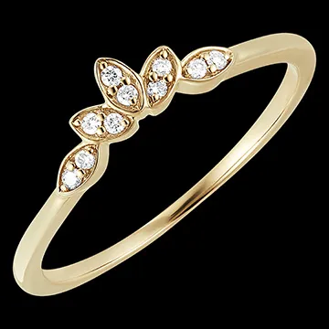 Bague Fraîcheur -Pétales Majestueuses - or jaune 9 carats