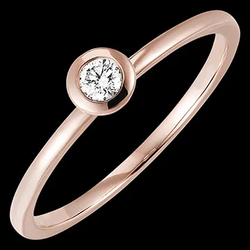 Freshness Ring - Round - 9 carat pink gold and diamond