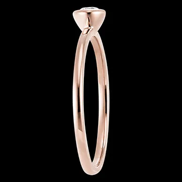 Freshness Ring - Round - 9 carat pink gold and diamond