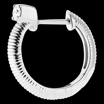 Boucles d'oreilles Fraîcheur - Créoles travaillés - or blanc 18 carats et diamants