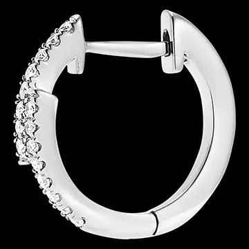 Boucles d'oreilles Fraîcheur - Créoles asymétriques Alba - or blanc 18 carats et diamants