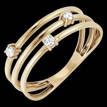 Freshness ring- Orion - 9 carat yellow gold and diamonds