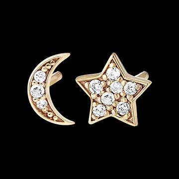 Boucles d'oreilles Fraîcheur - Sirius - or jaune 9 carats et diamants