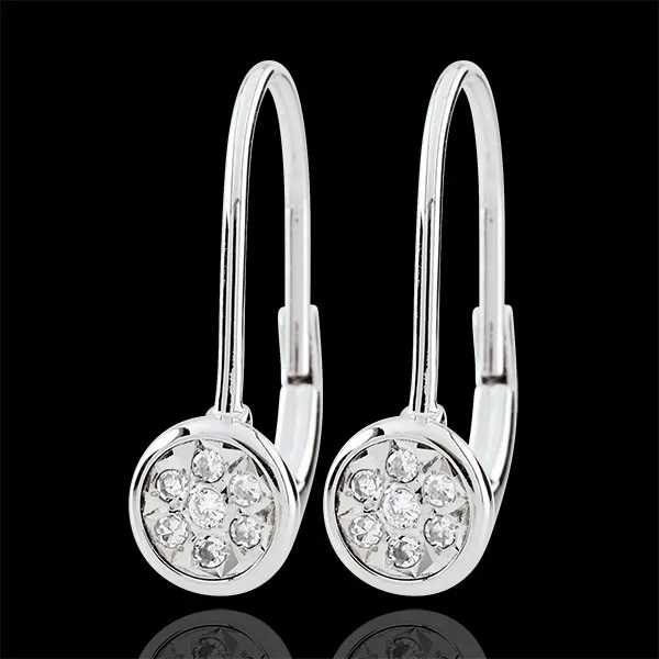 Boucles d'oreilles Elga dormeuses - or blanc 9 carats
