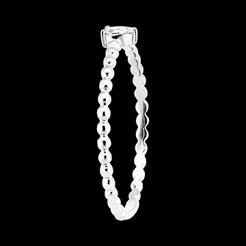 Freshness Ring - Solitaire Bubble Pear - 9 carat white gold and diamond