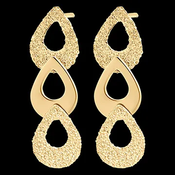 Boucles d'oreilles Puces Fraîcheur - Trio Pira - or jaune 18 carats 
