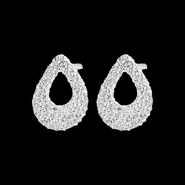 Boucles d'oreilles Puces FraĂźcheur - Pira - or blanc 18 carats