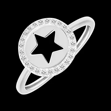 Stellar Ring - 9 carat white gold with diamonds
