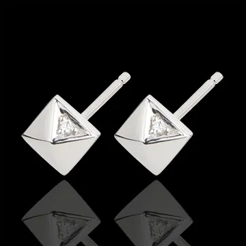 Earrings Genesis - Rough Diamonds - white gold - 18 carat