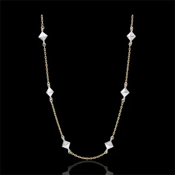 Necklace Genesis - Rough Diamonds - Yellow Gold - 9 carat