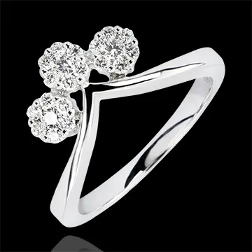 Ring Freshness - Boutures - white gold 9 carats and diamonds 