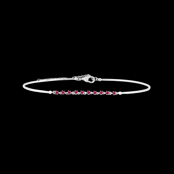 Gracile Bangle - 9 carat white gold with rubies