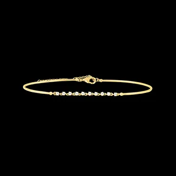 Gracile Bangle - 9 carat yellow gold with diamonds
