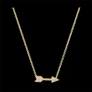 Freshness Necklace - Cupid - yellow gold 9 carats and diamonds