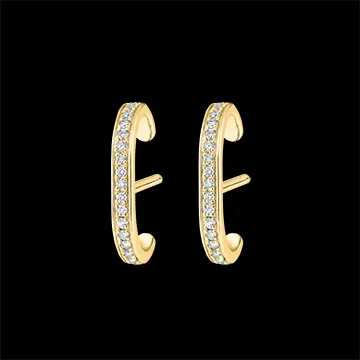 Freshness paved stud piercing helix - Mini Ellis - yellow gold 9 carats and diamonds