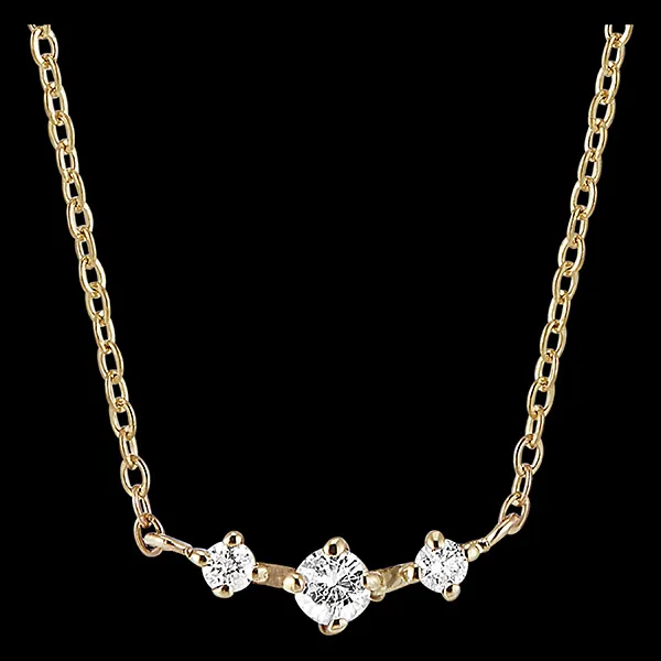 Freshness necklace- Tara - 18 carat yellow gold and diamonds
