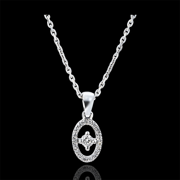 Pendant Abundance - Small Drop - white gold 18 carats and diamond