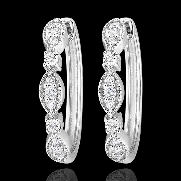 Freshness hoop earrings - Petites Pampilles - white gold 18 carats and diamonds