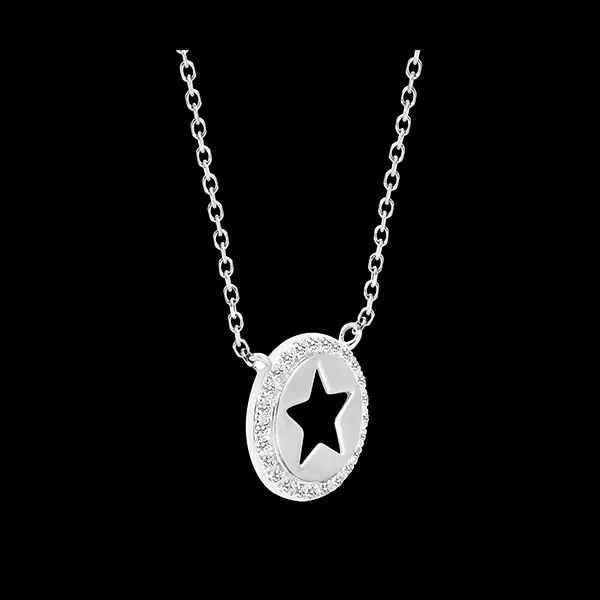 Stellar Necklace - 9 carat white gold with diamonds