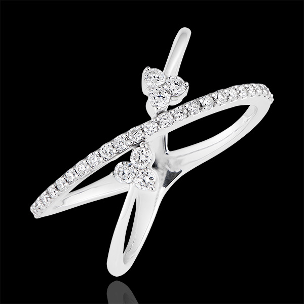 Celestial Ellipses ring - 9K white gold and diamonds