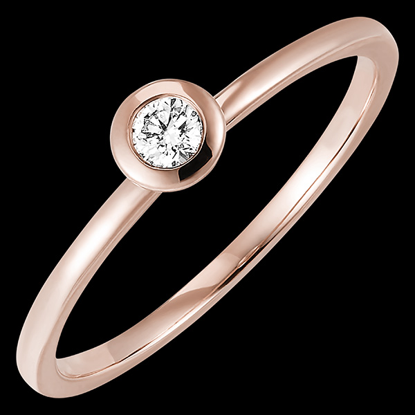 Freshness Ring - Round - 9 carat pink gold and diamond
