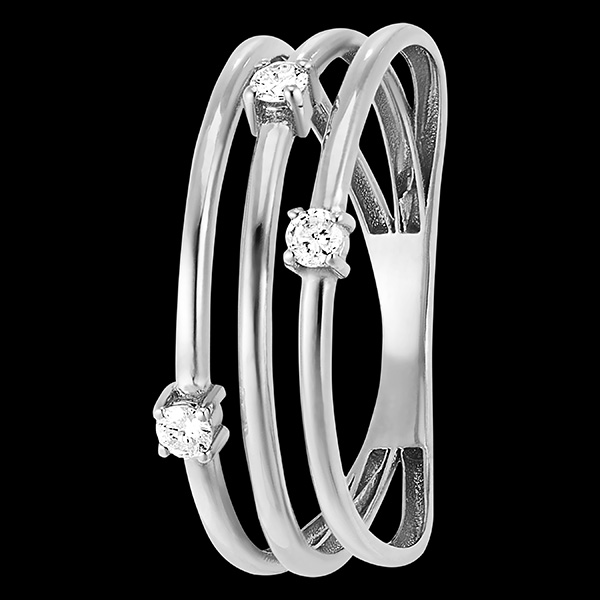 Freshness ring- Orion - 9 carat white gold and diamonds