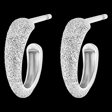 Freshness earrings- Diamond Hoop earrings - 9 carat white gold