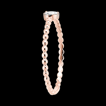 Freshness Ring - Solitaire Bubble Pear - 18 carat rose gold and diamond