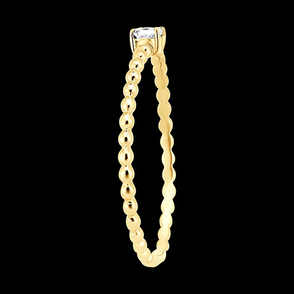 Freshness Ring - Solitaire Bubble Princess - 9 carat yellow gold and diamond