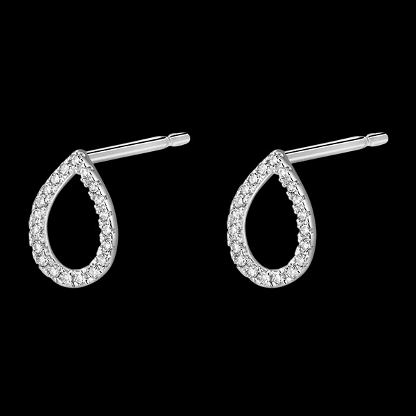 Fraîcheur Stud Earrings - Alpheus - 9 karat white gold & diamonds 