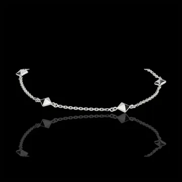 Bracciale Genesi - Diamanti grezzi - Oro bianco - 9 carati - Diamanti